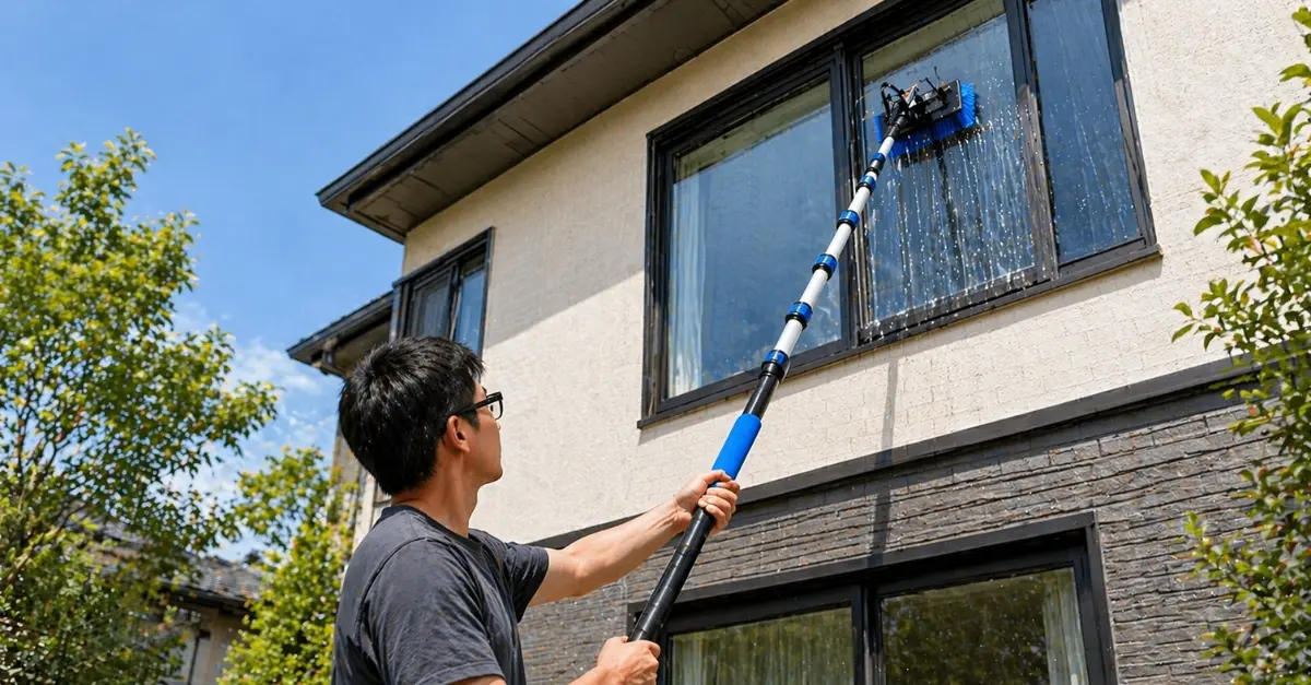 Currently in use solar panl cleaning brush