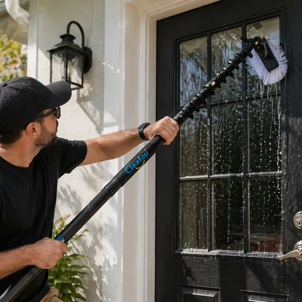 use water fed pole brush