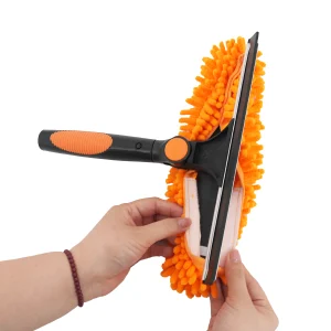 2-in-1 Orange Window Squeegee and Scrubber Combo-6